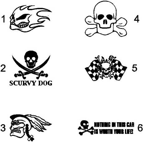 Skull Skulls cross bones Scurvy Dog flag decal decals sticker 4